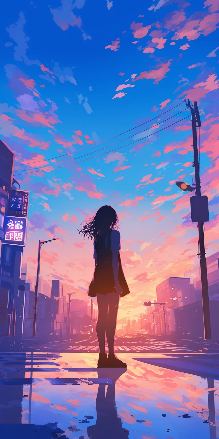 cool anime wallpaper lofi, sky, sunset, tokyo, lockscreen