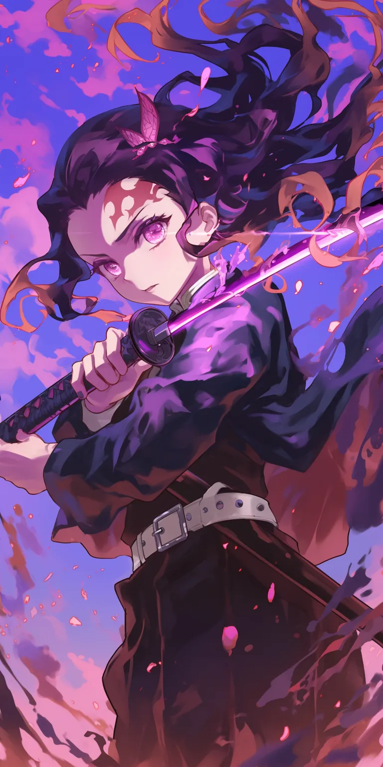 cute demon slayer wallpaper kimetsu, purple, hinata, tohka, violet