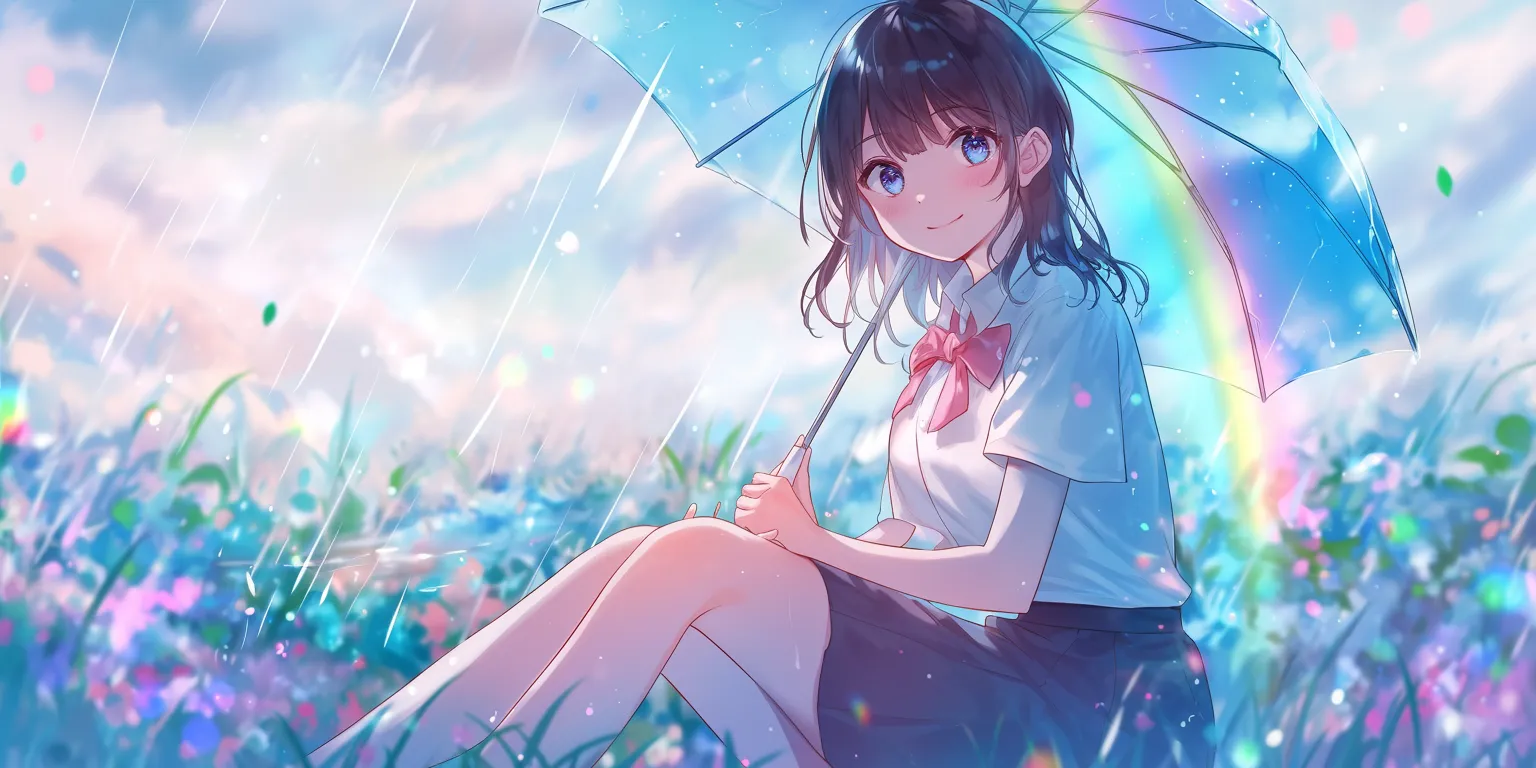 anime kawaii wallpaper rain, hyouka, haru, 2560x1440, 1920x1080