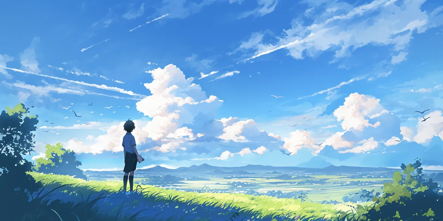 4k anime wallpaper pc ghibli, sky, scenery, field, peaceful