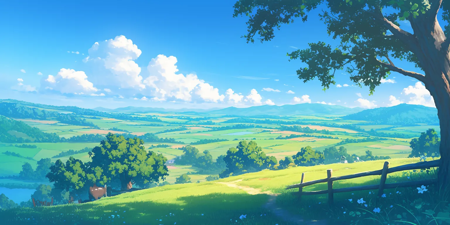 anime scenery background ghibli, landscape, scenery, evergarden, 2560x1440
