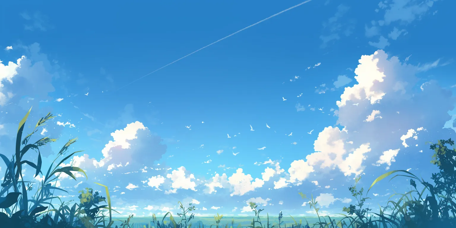 anime background wallpaper sky, yuujinchou, ciel, backgrounds, 3440x1440