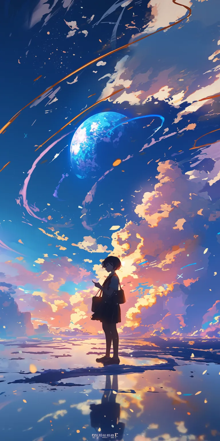 anime backgrounds iphone sky, ghibli, touka, hyouka, mirai