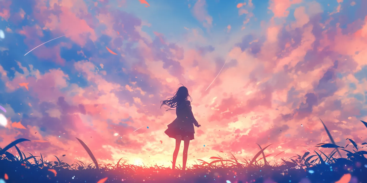 moving anime wallpaper sky, wonderland, sunset, mirai, 1920x1080