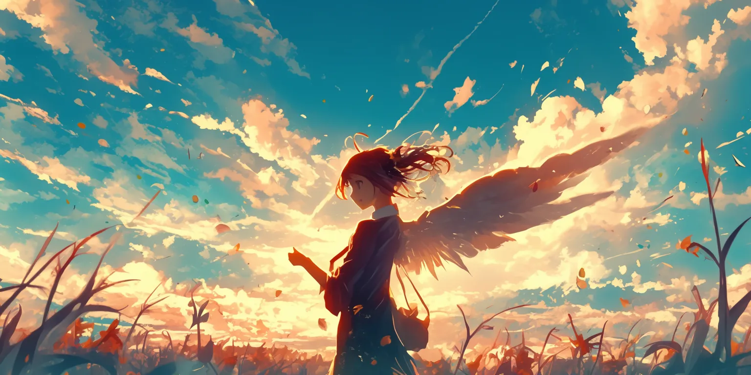 wallpaper anime mobile ciel, sky, natsume, seraph, 1920x1080