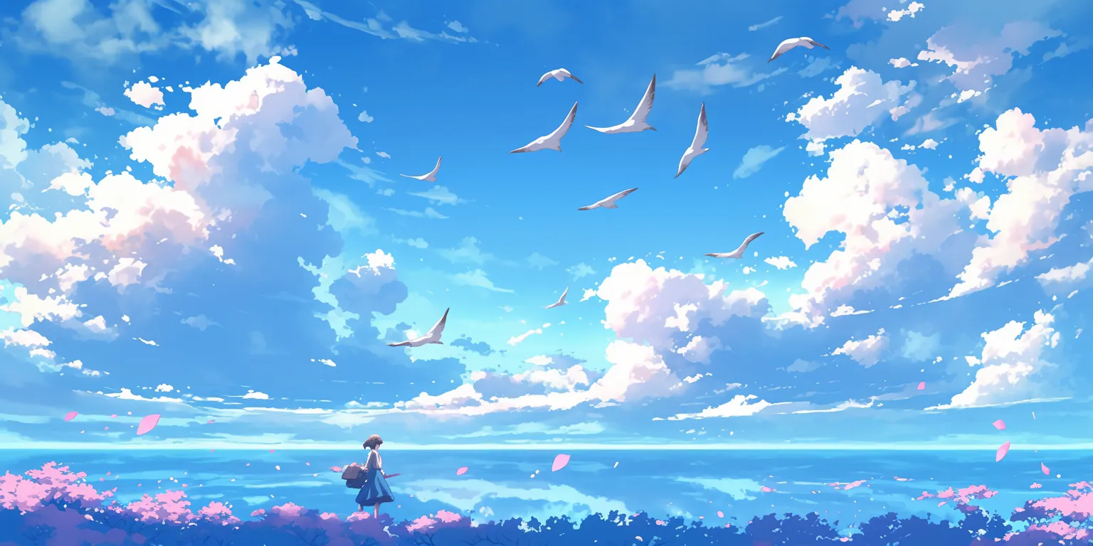 cartoon desktop wallpaper sky, evergarden, yuujinchou, ciel, ghibli