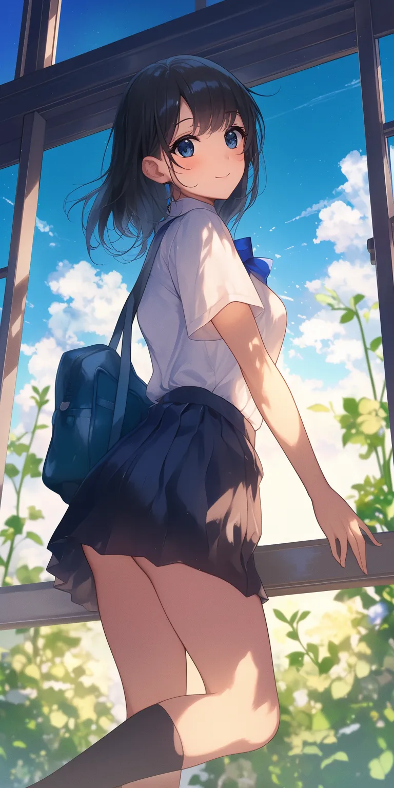 manga panel wallpaper hyouka, sky, ciel, shouko, mirai