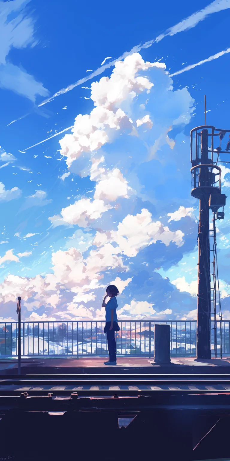 anime scenery wallpaper ciel, sky, flcl, haru, lofi