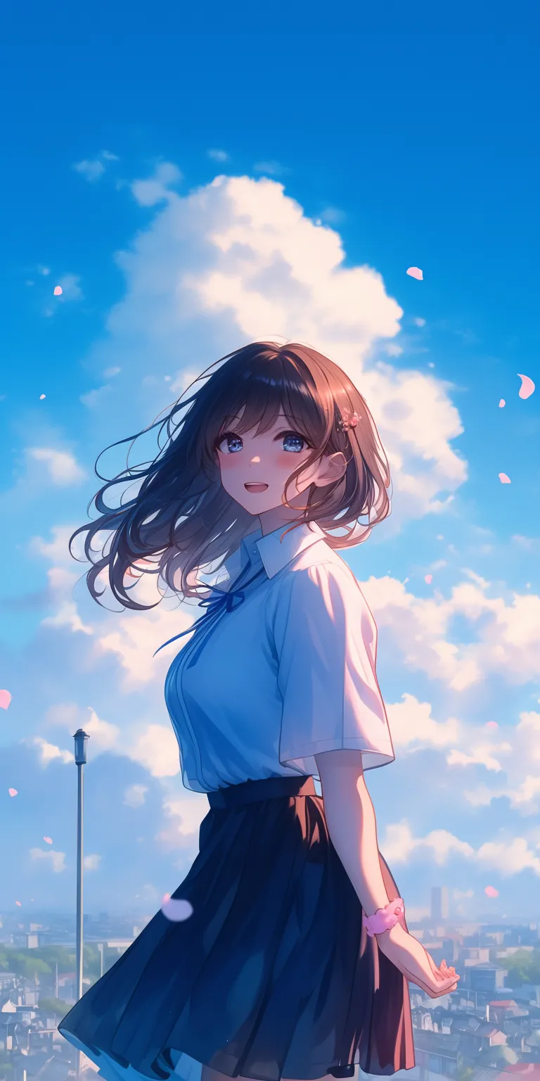 anime cute wallpaper sky, sakura, hinata, 1920x1080, haru