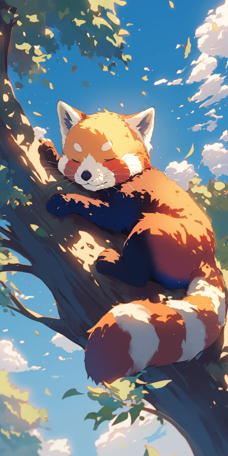 red panda wallpaper fox, denji, nook, forest, kurama