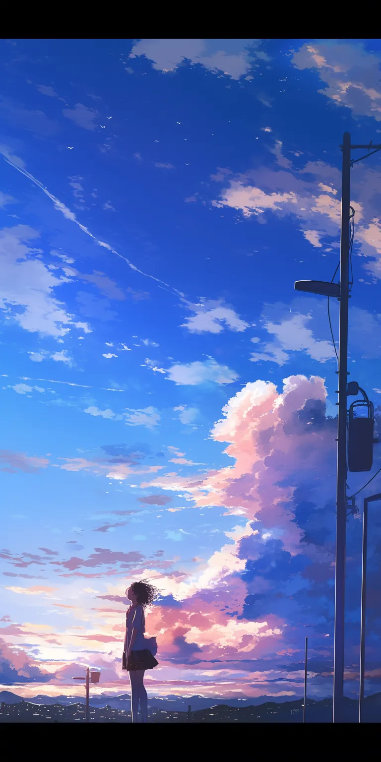 anime screensaver sky, ciel, flcl, 3440x1440, scenery