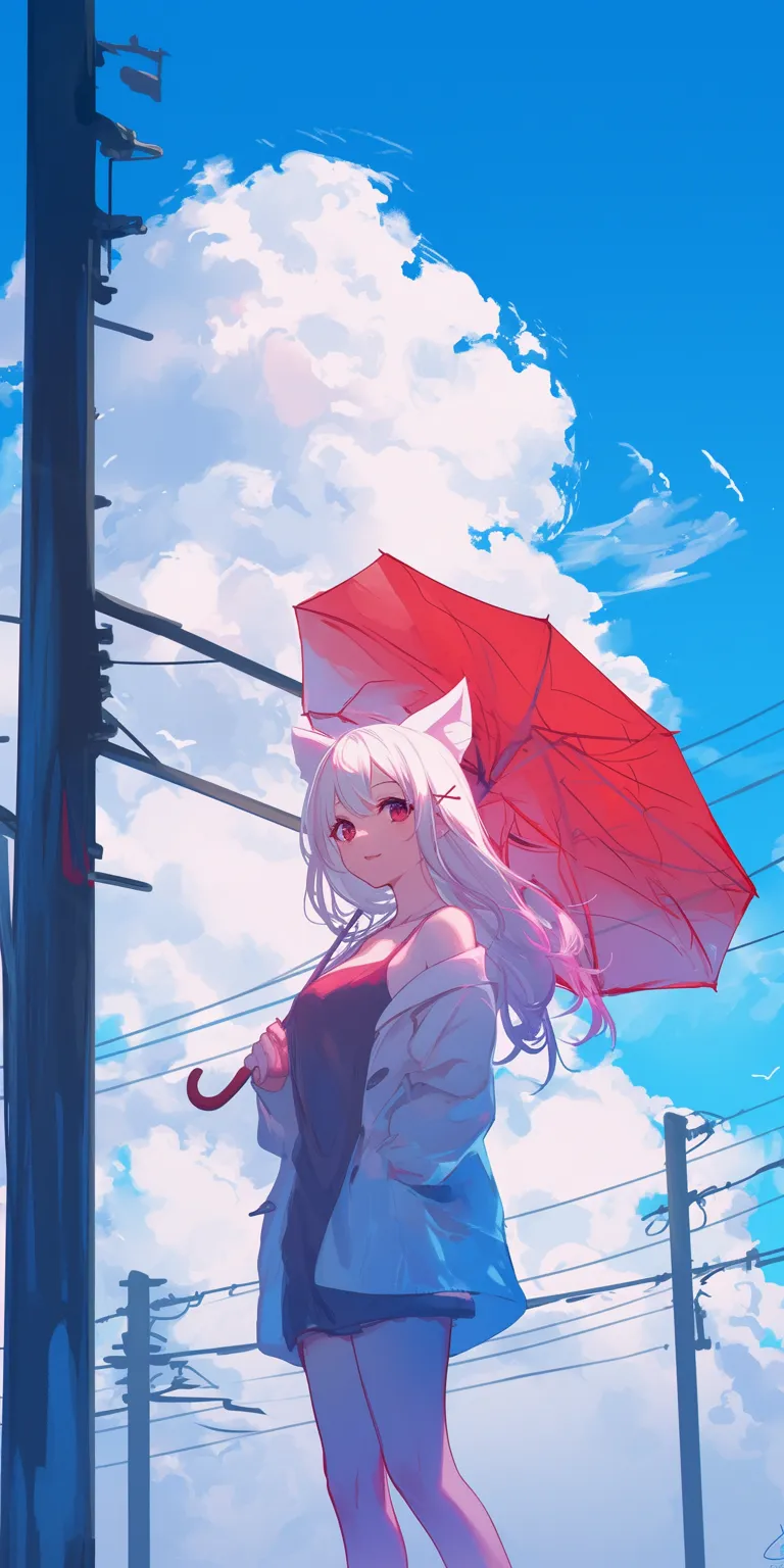 anime kawaii wallpaper tomori, rain, sky, inuyasha, 2560x1440