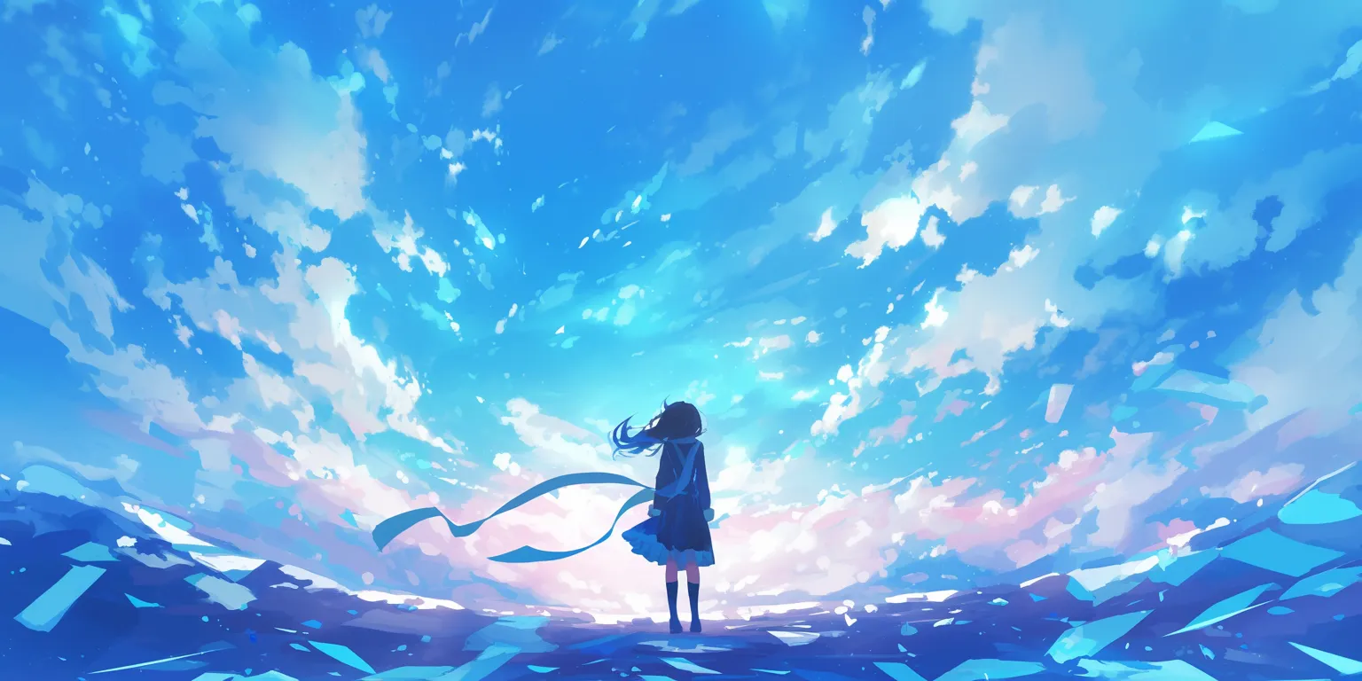 anime waifu wallpaper sky, ocean, bocchi, ciel, lockscreen