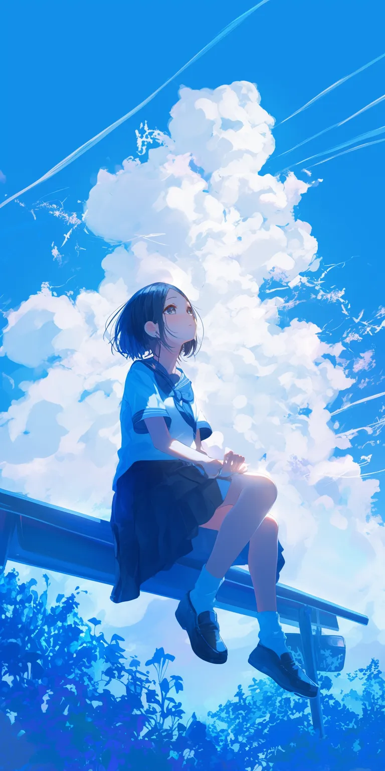 dual monitor anime wallpaper sky, haru, ciel, hyouka, juuzou