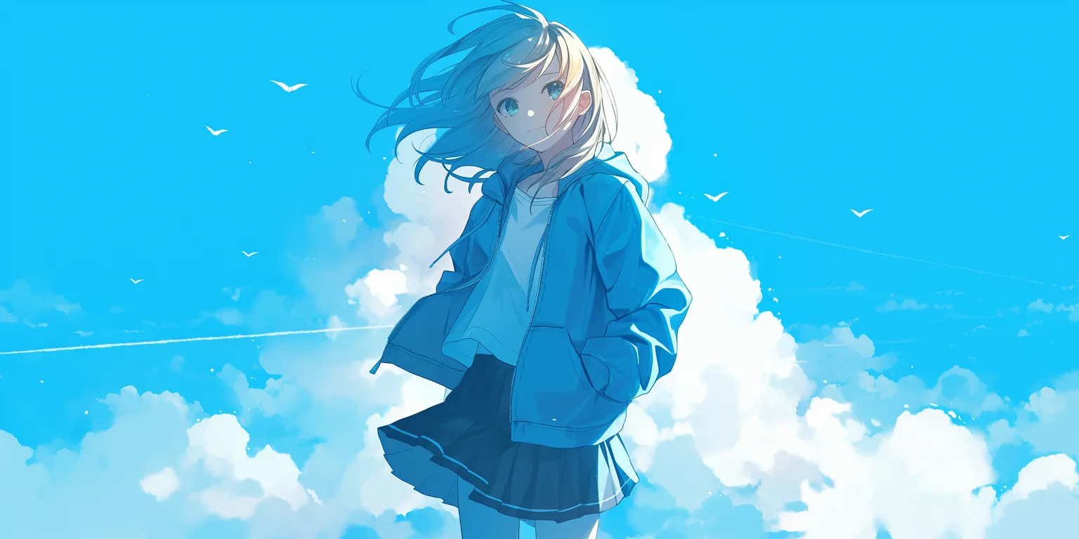 minimalist anime wallpaper sky, ciel, flcl, bocchi, yuru