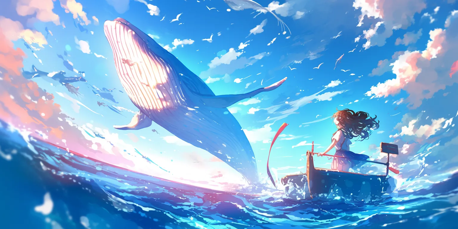 anime wallpaper for laptop ponyo, whale, ocean, nishimiya, shark