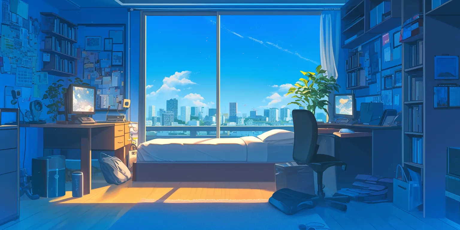 anime bed background lofi, windows, backgrounds, room, classroom