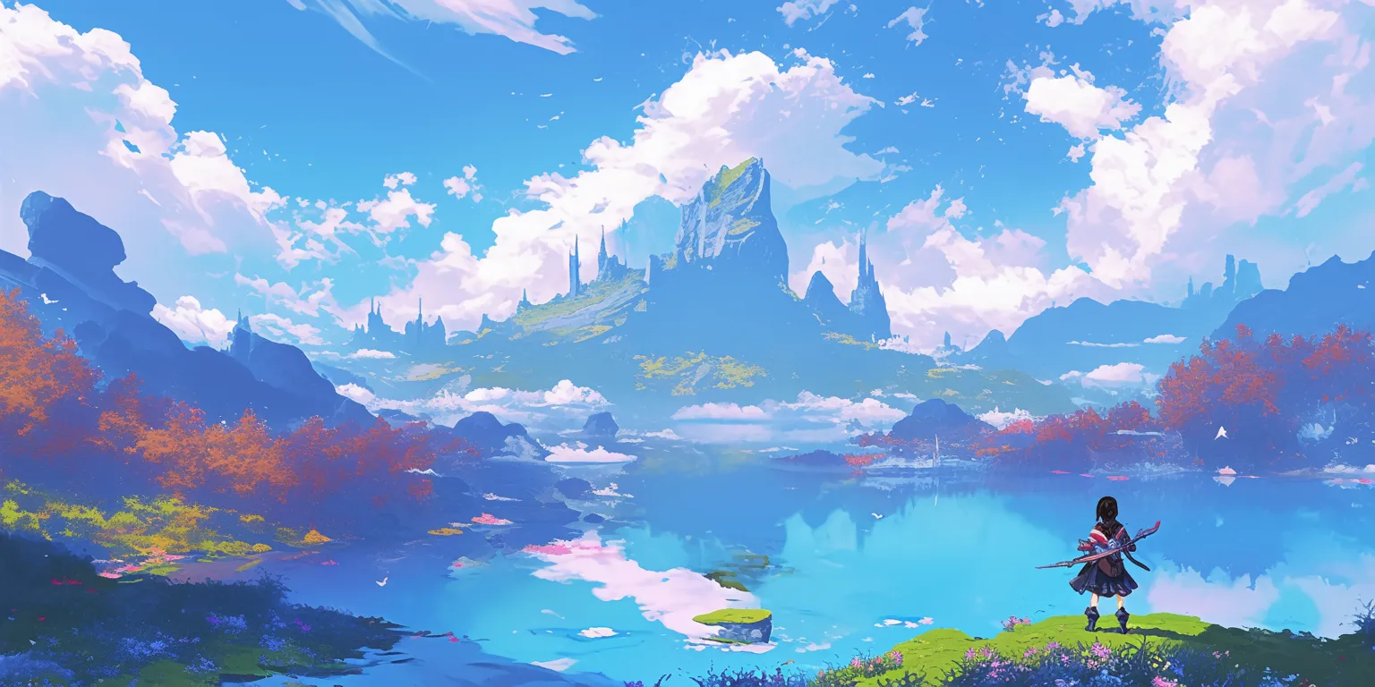 motion wallpapers ghibli, evergarden, 2560x1440, lagoon, backgrounds