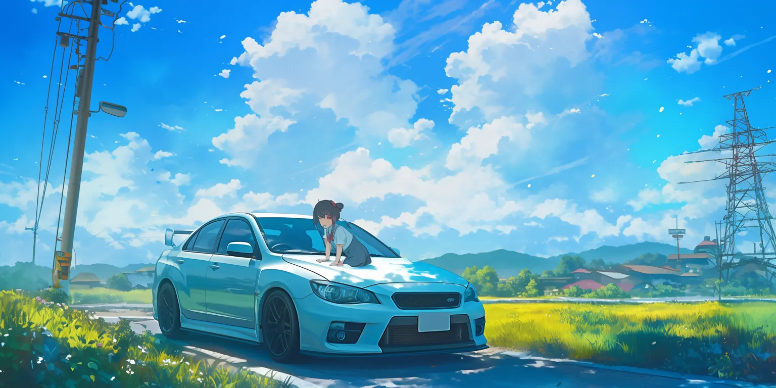 anime car wallpaper ghibli, scenery, 3440x1440, kobayashi's, flcl