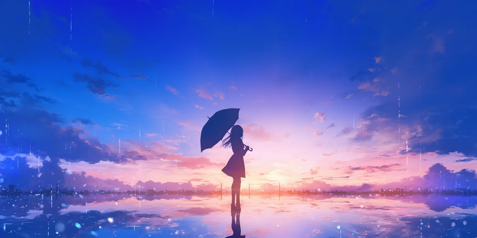 wallpaper anime aesthetic rain, haru, sky, ocean, tomori