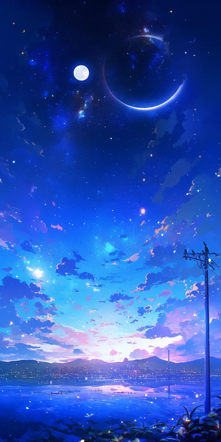 anime background wallpaper sky, galaxy, ciel, lockscreen