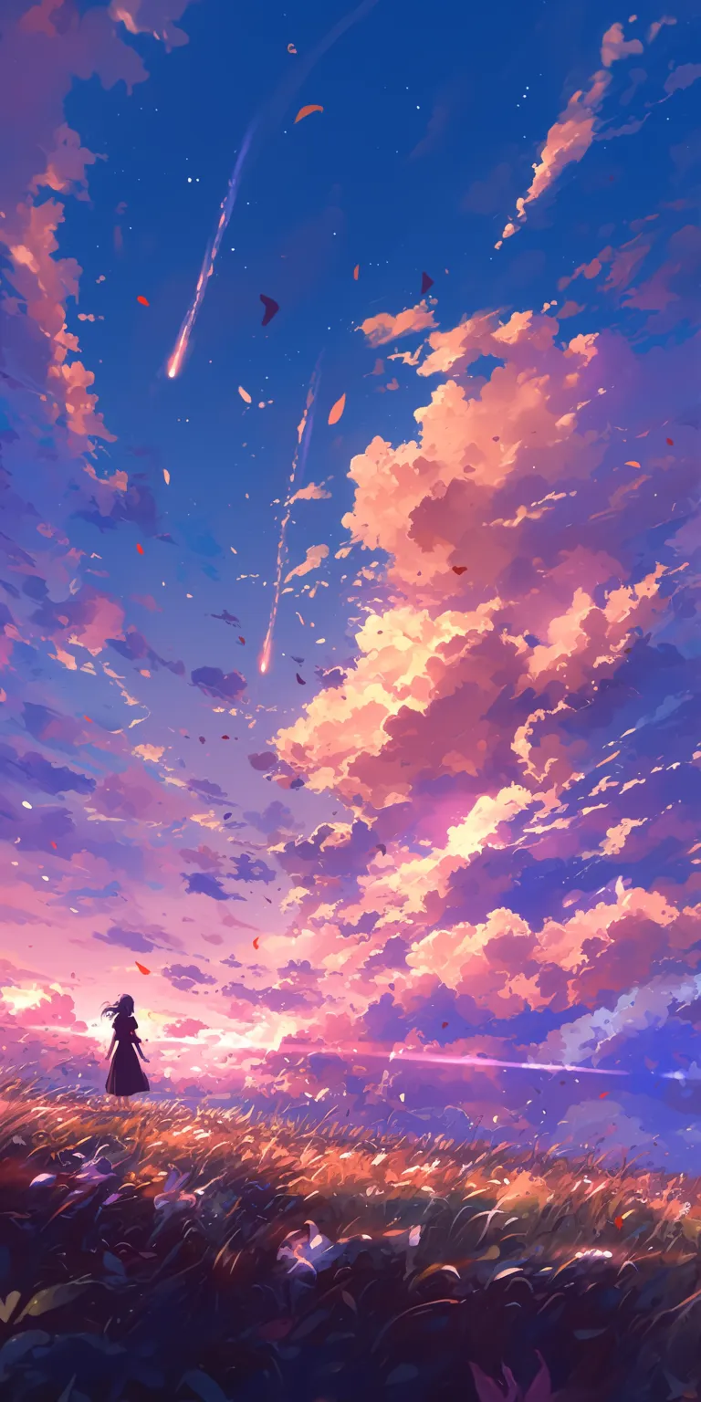 anime sky wallpaper sky, ghibli, sunset, lockscreen, flcl