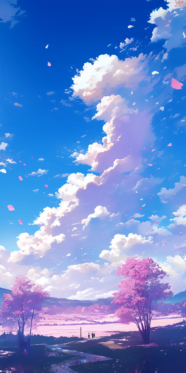 anime background wallpaper sky, 2560x1440, sakura, ciel, 3440x1440