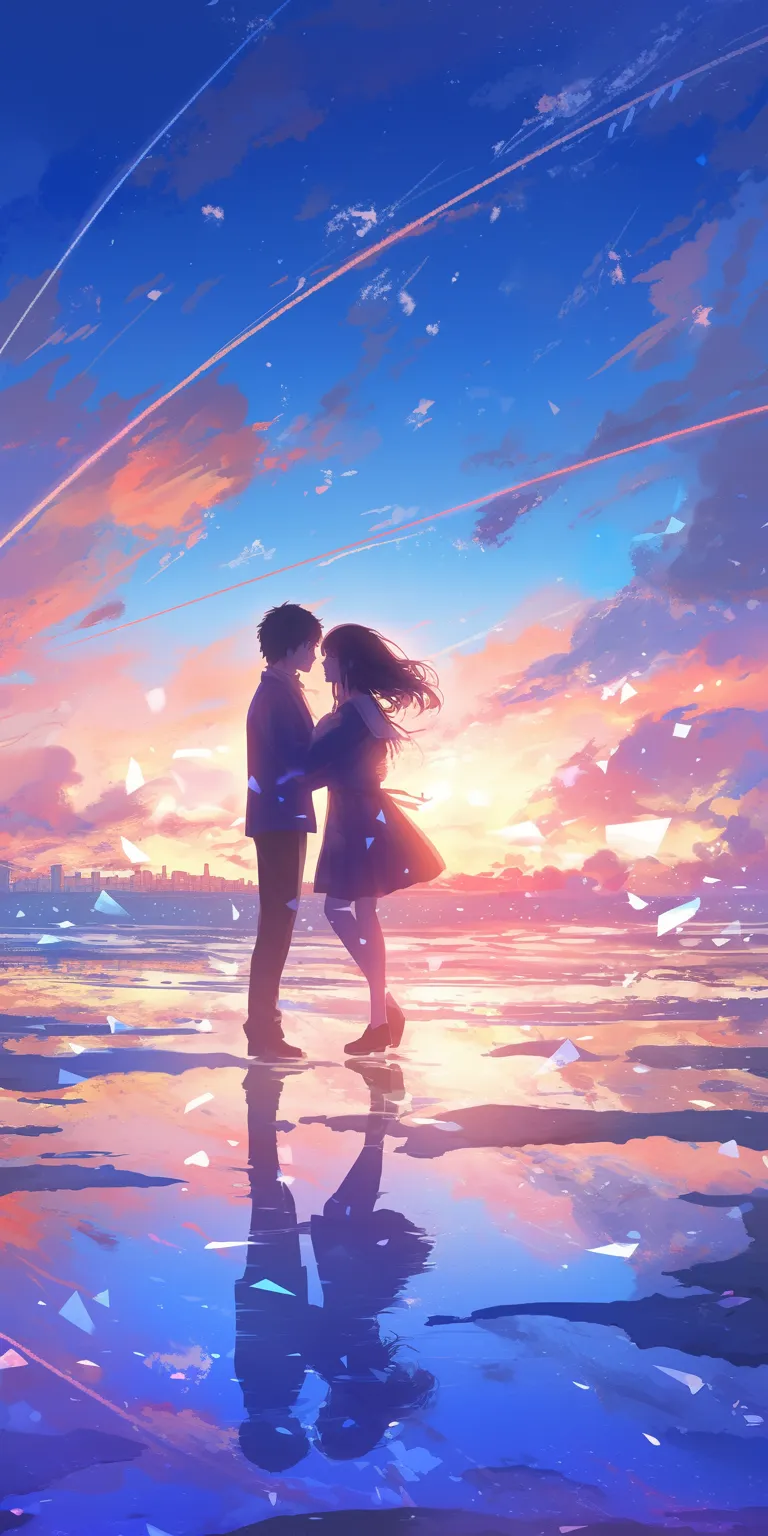anime couple wallpaper sunset, hyouka, ocean, romantic, noragami