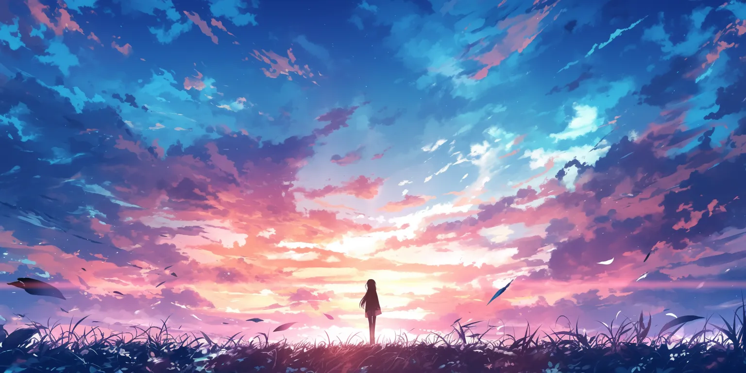 2560x1440 wallpaper anime sky, hyouka, ghibli, sunset, franxx