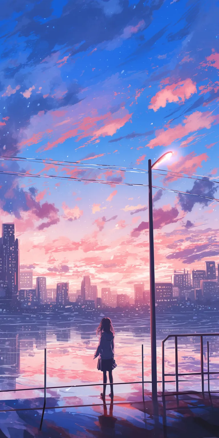 aesthetic anime background 3440x1440, lofi, sunset, flcl, city