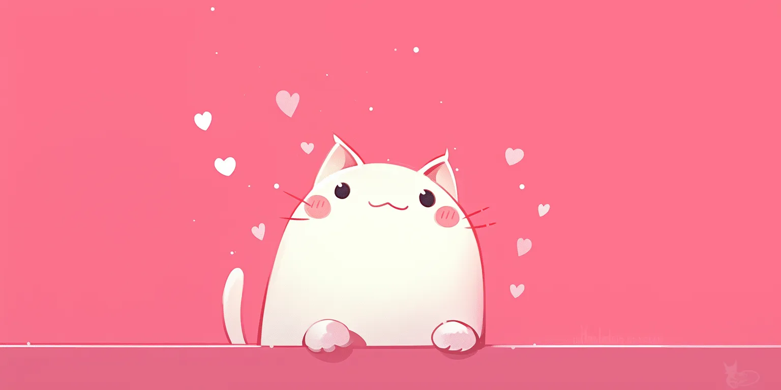 cute cat wallpaper cartoon kitty, bocchi, kawaii, hearts