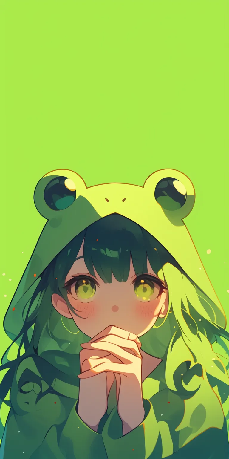 cute frog background yotsuba, frog, yuru, lockscreen, deku