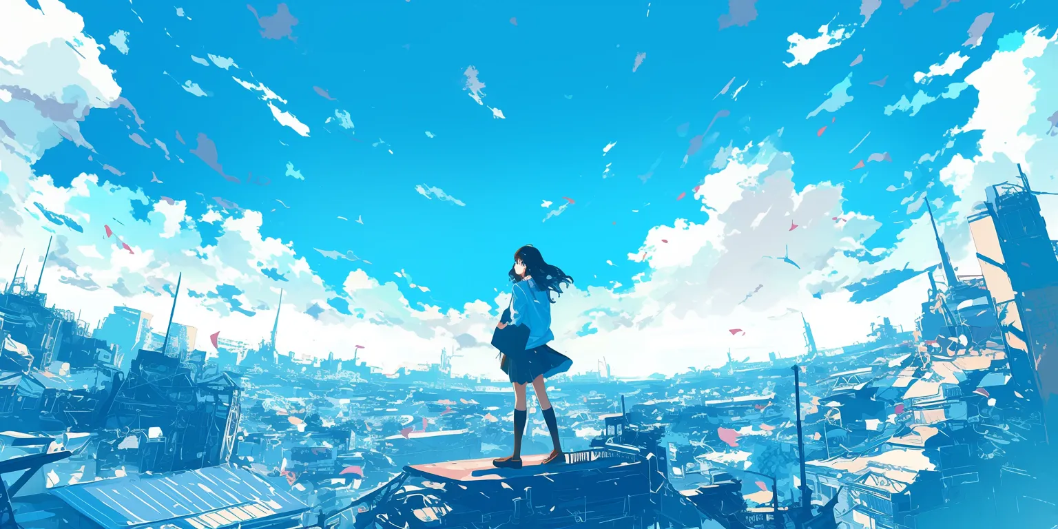 anime wallpaper iphone sky, mirai, cover, hyouka, flcl