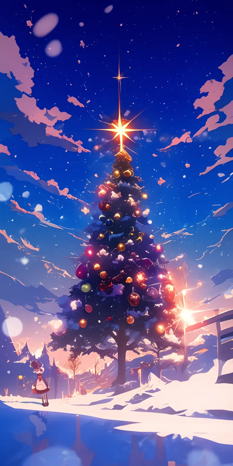 anime christmas wallpaper christmas, xmas, yuru, wall, wallpapers