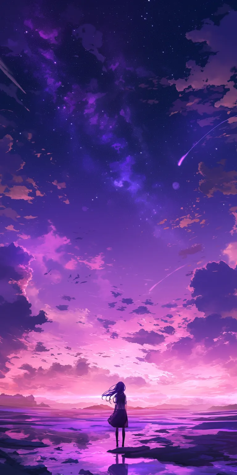 anime purple wallpaper sky, lockscreen, background, galaxy