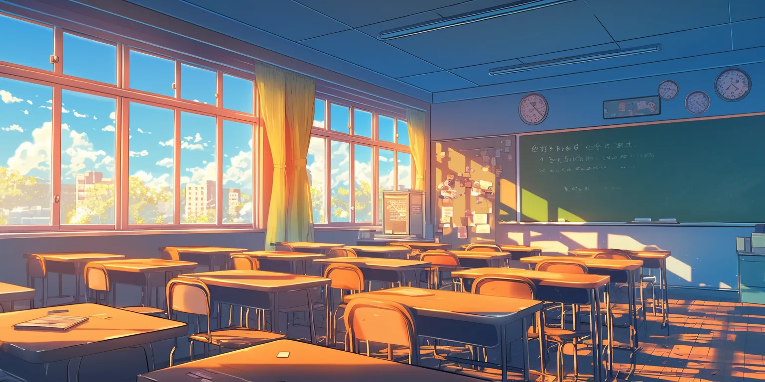 anime classroom background classroom, backgrounds, teacher, study, lofi