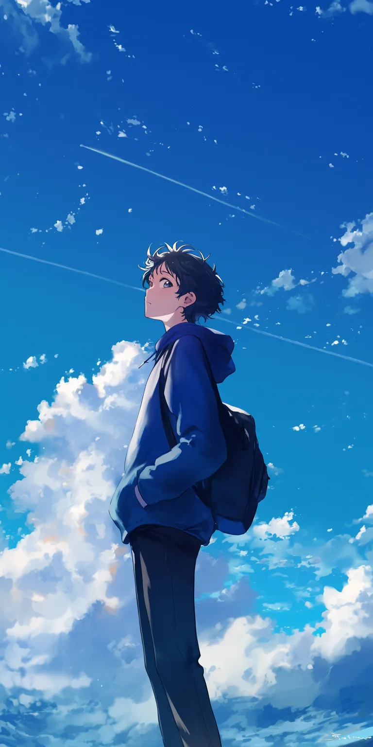 anime wallpaper 4k phone sky, haru, haikyuu, evangelion, ciel