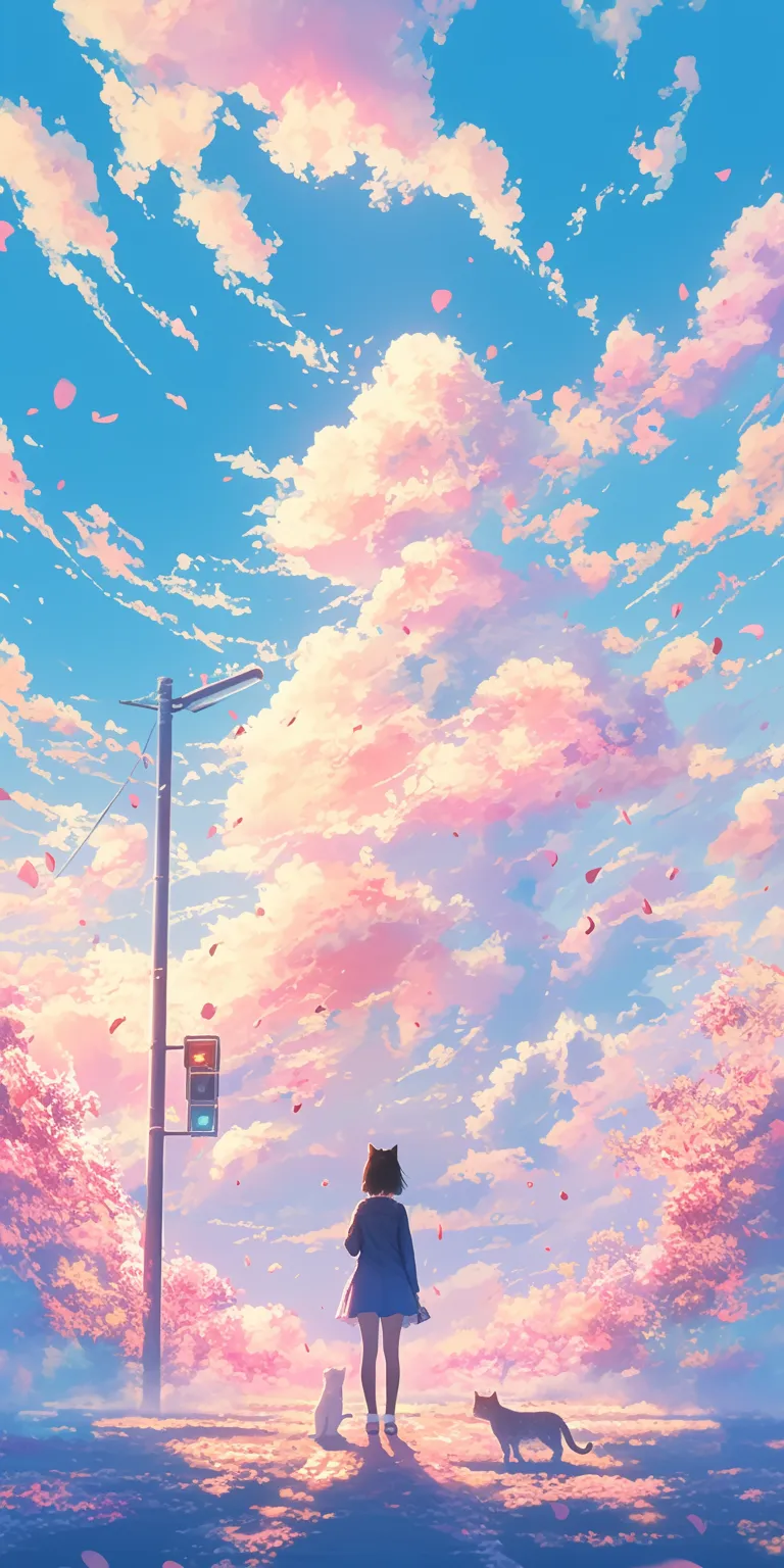 cartoon cat wallpaper sky, lofi, 2560x1440, 3440x1440, aesthetic