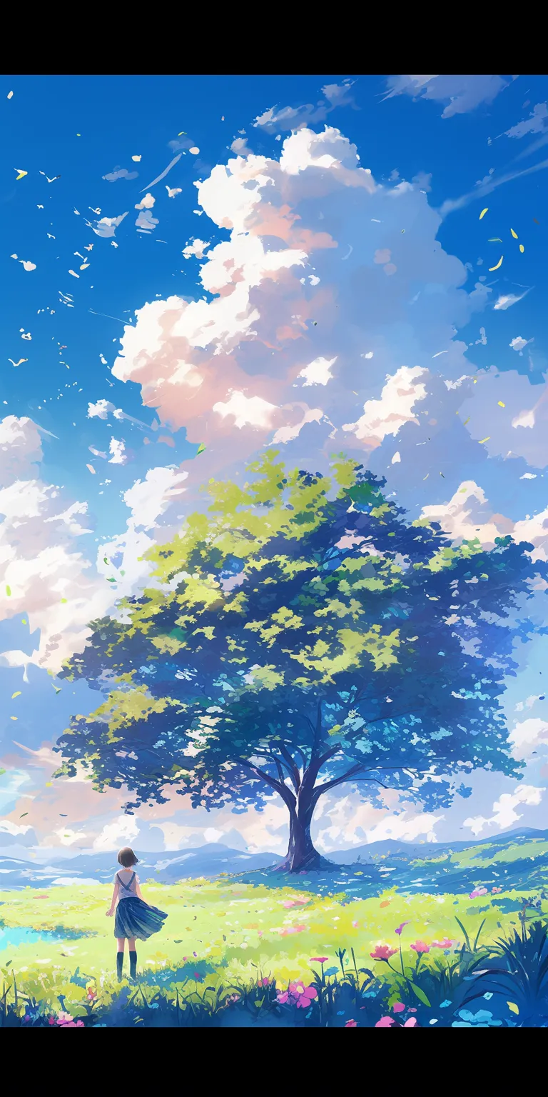 hd anime wallpaper sky, yuru, ghibli, ciel, forest