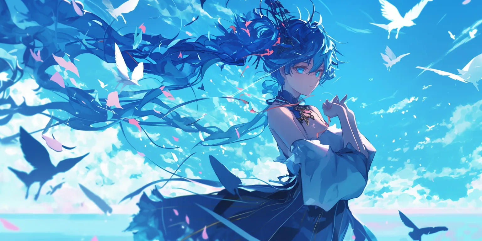 anime desktop wallpaper 4k aqua, ciel, ocean, 2560x1440, 1920x1080