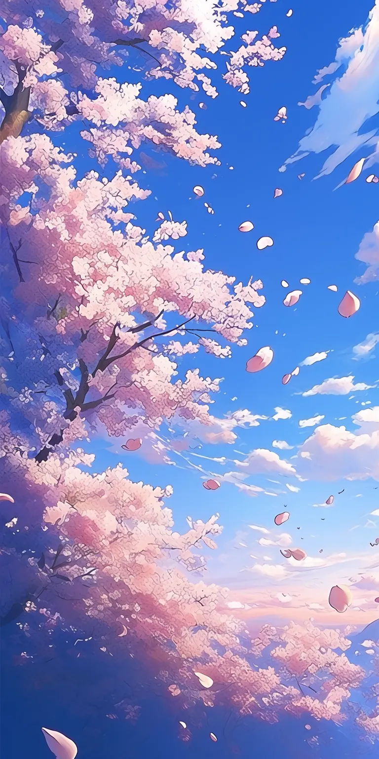cherry blossom anime wallpaper sakura, blossom, sky, 2560x1440, 1920x1080
