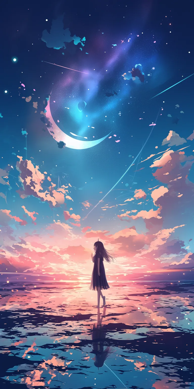 unicorn wallpaper cute sky, moon, noragami, ocean, galaxy