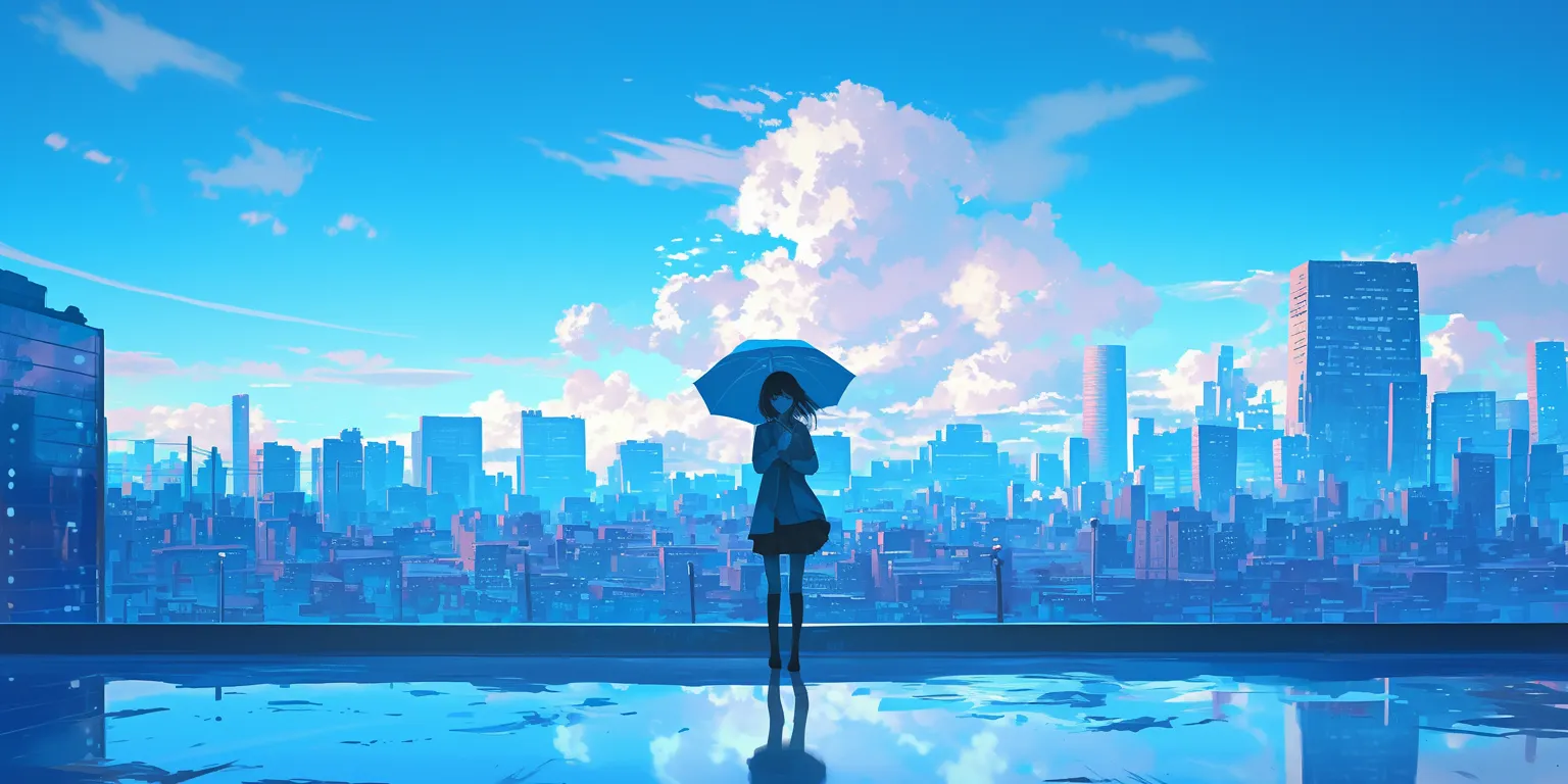 anime lock screen haru, sky, flcl, lofi, ciel
