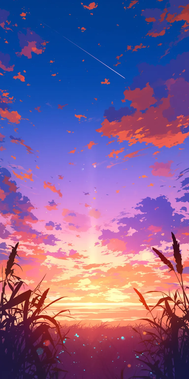 wallpaper for cartoon sky, sunset, lockscreen, champloo, 2560x1440