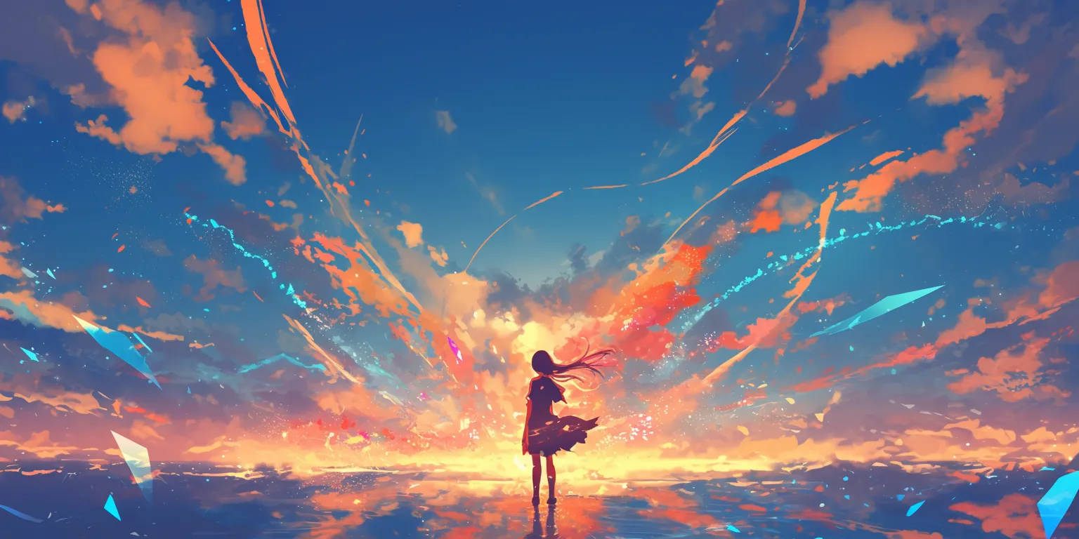 beautiful anime wallpaper sky, mirai, flare, flcl, ciel