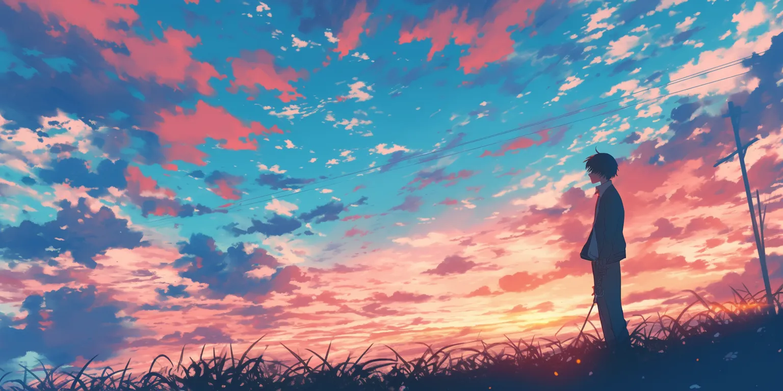 aesthetic anime background sunset, sky, 2560x1440, 3440x1440, 1920x1080