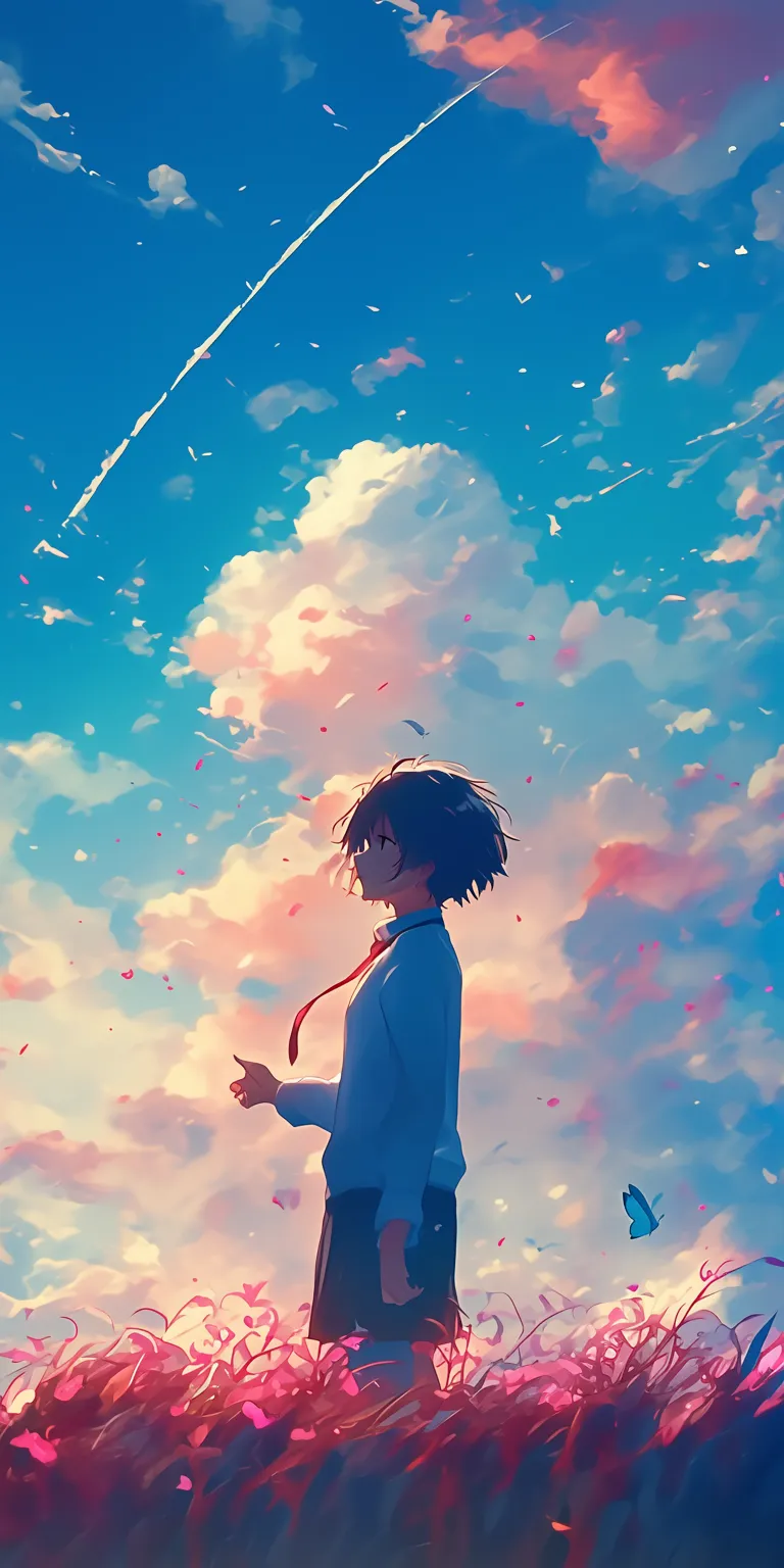 dual monitor anime wallpaper sky, ghibli, ponyo, flcl, ciel