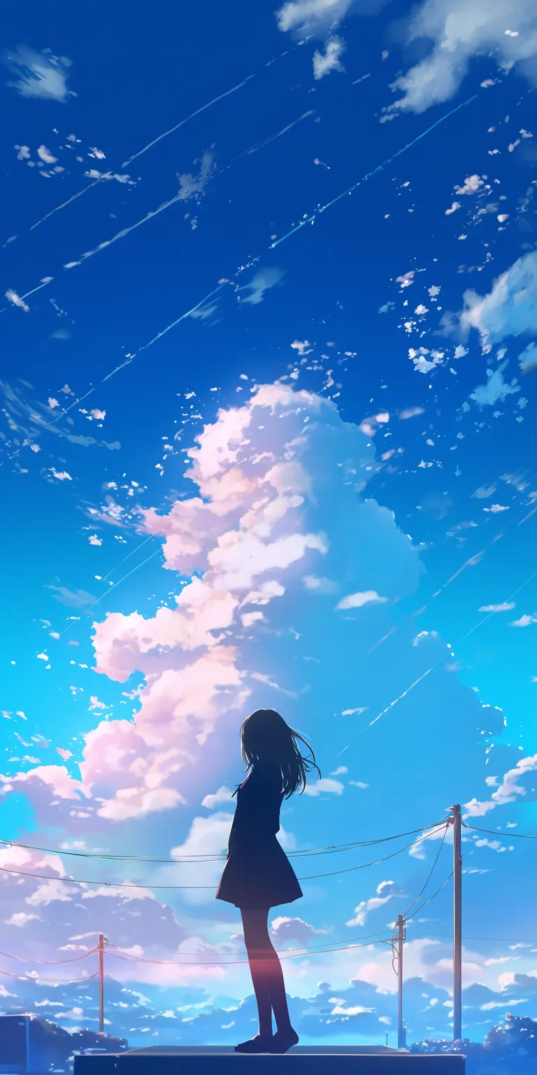 cool backgrounds anime sky, bocchi, lockscreen, hyouka, ciel