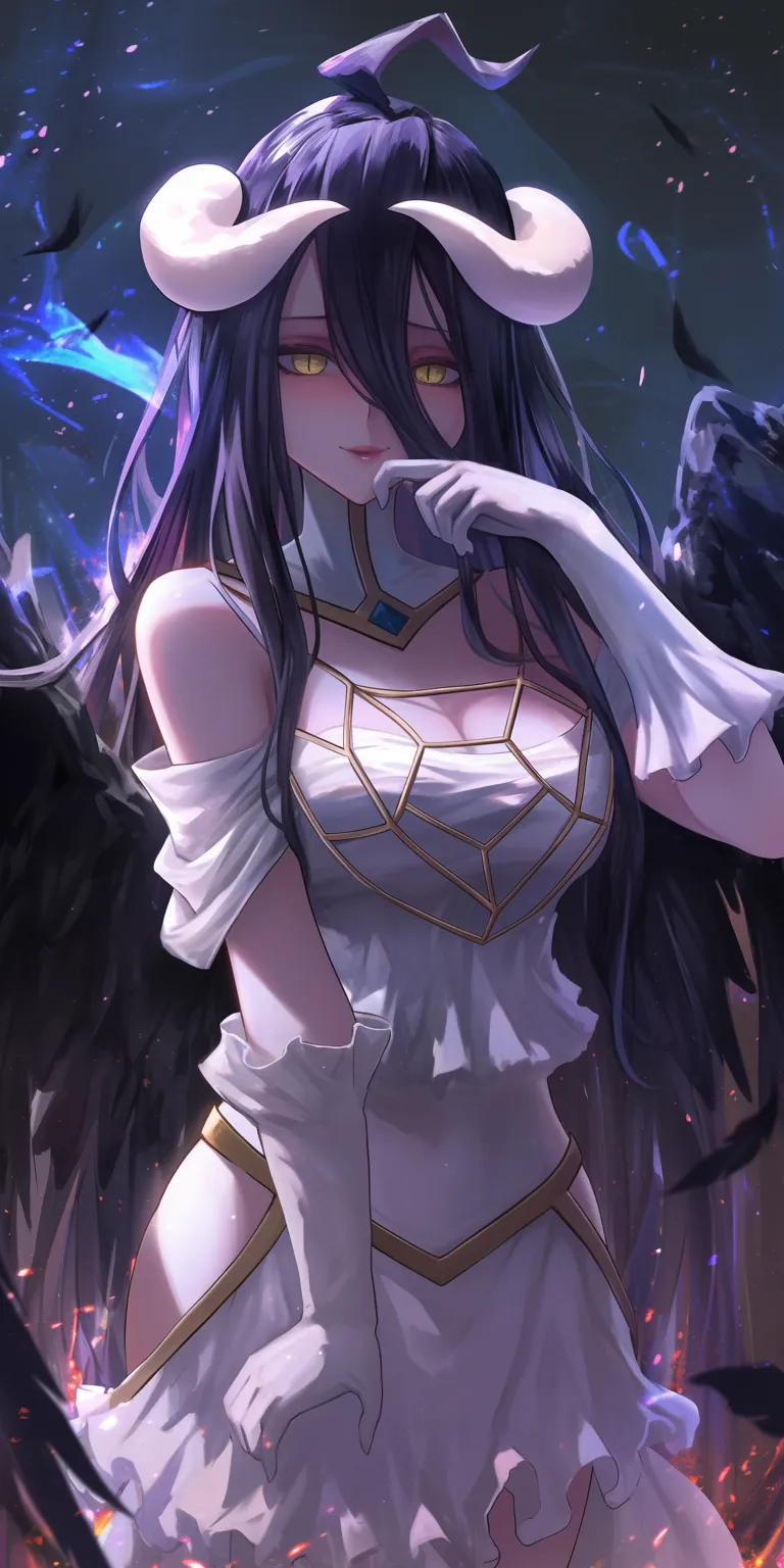 albedo overlord wallpaper albedo, yuuki, kaguya, tohka, yuri