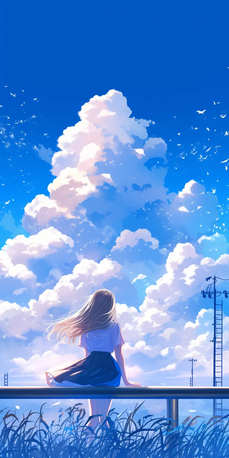 anime wallpaper for iphone sky, ciel, ghibli, lockscreen, lofi